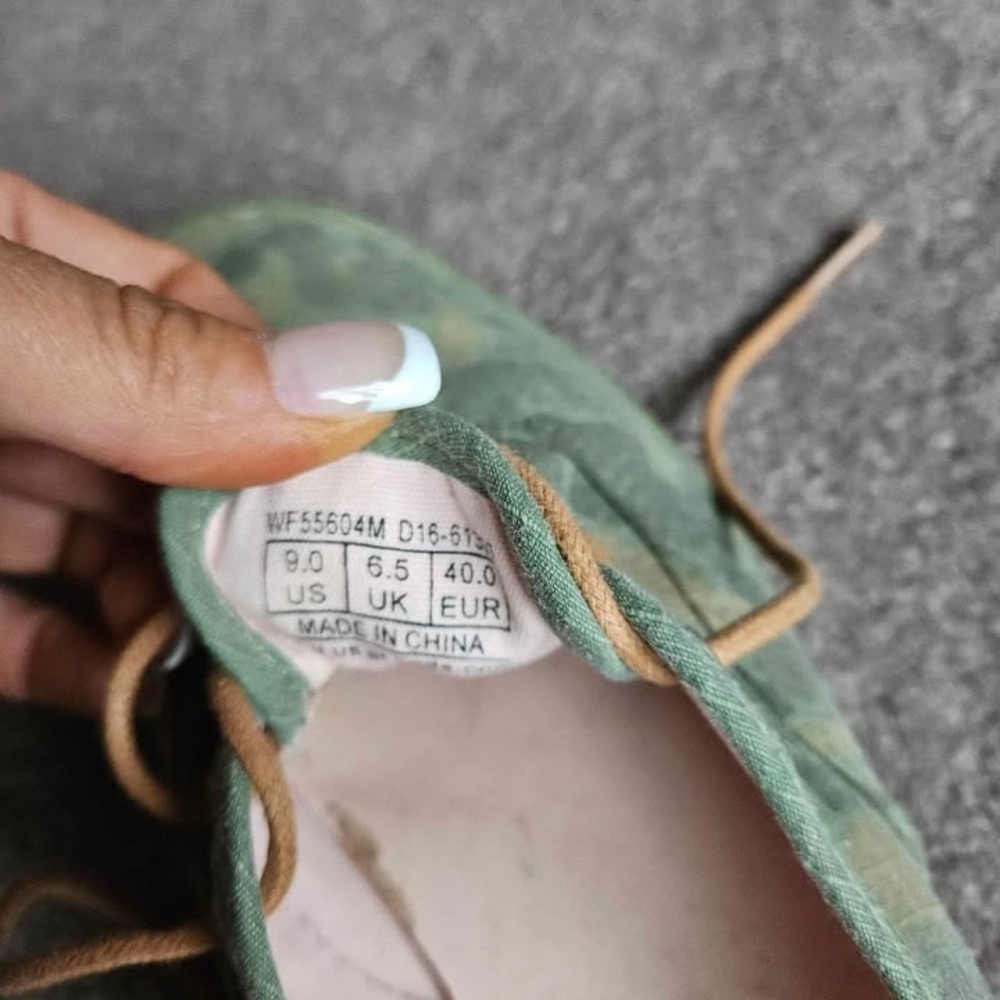 Keds Olive Camouflage Sneakers with Tan Laces - Picture 3 of 3
